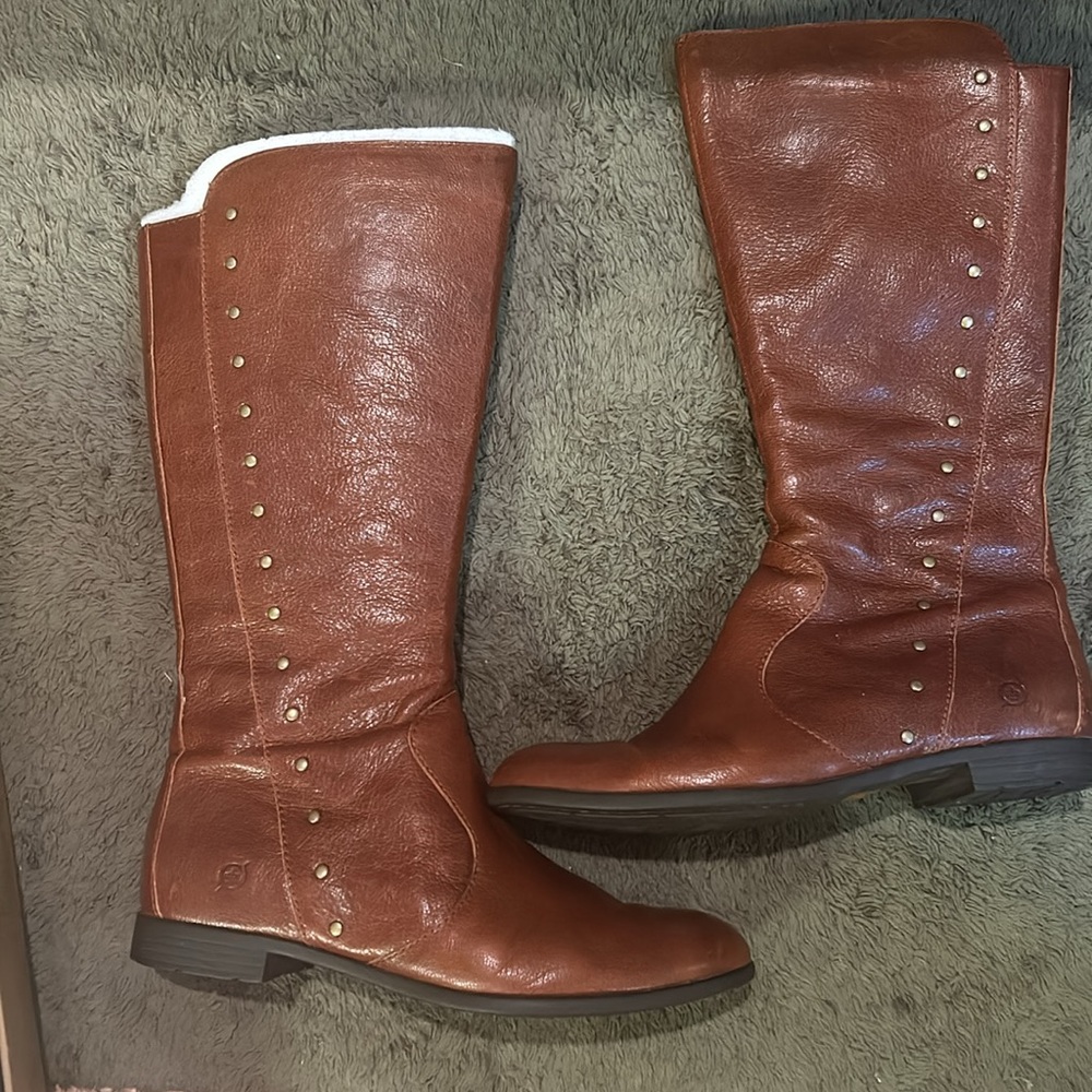 Born Tan Riding Boots in original box